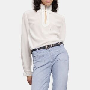 The Kooples Ecru Off White Silk Blouse Size Small - New with Tags!